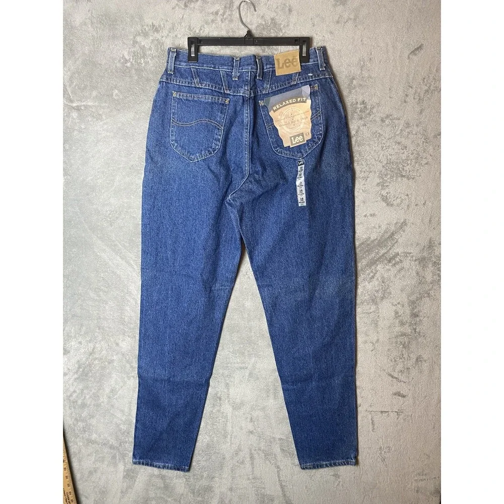 Lee Women's 16 Long Relaxed Fit Blue Denim Jeans